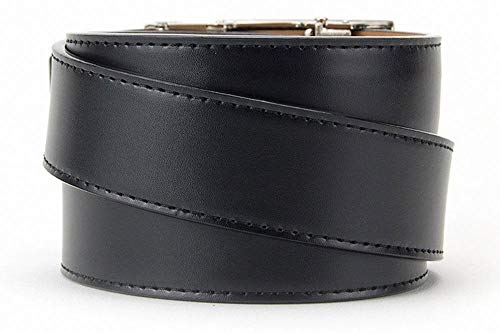 USA Thin Red Line Black Leather Belt for Men with Adjustable Ratchet Buckle - Nexbelt Ratchet System Technology