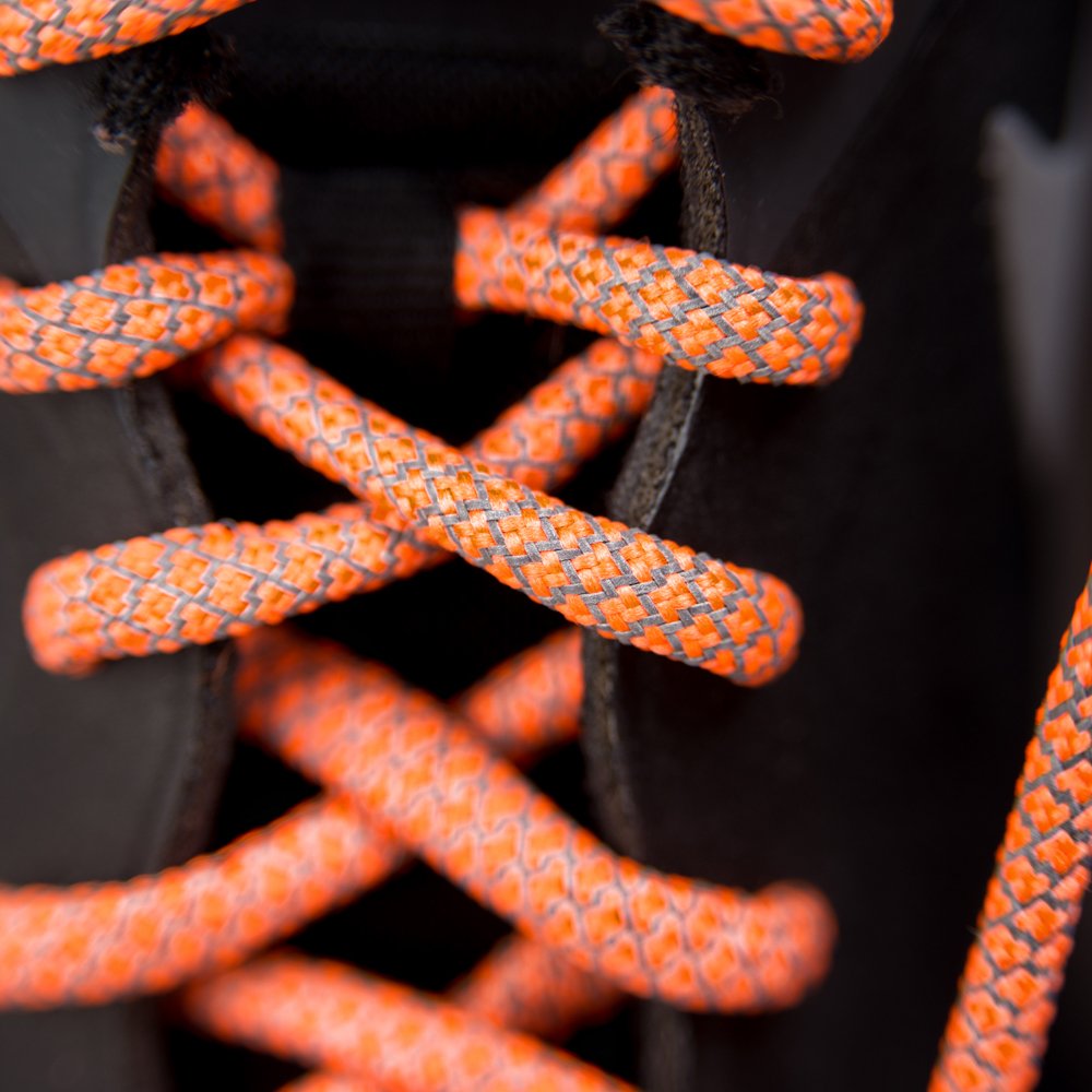 Reflective Fluorescent Drawstring 51" Long 2-Pack Use in Hoodies, Sweatpants, Shoe Laces, Tote Bags & More Orange