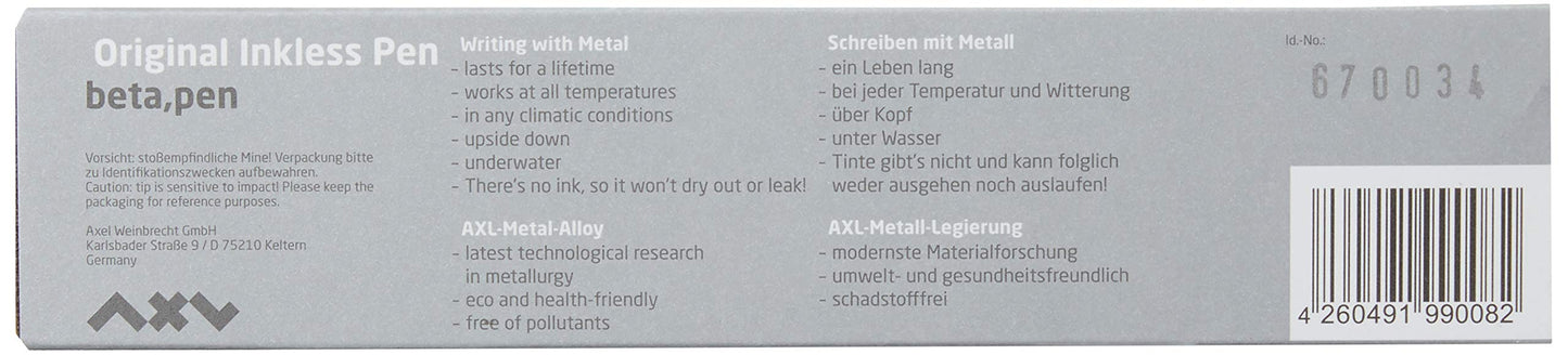 Jac Zagoory Beta An Axel Weinbrecht Design Inkless Pen - Silver