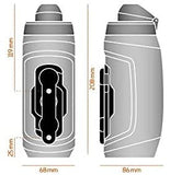 Fidlock TWIST Bottle 590 Set- Bike Water Bottle Holder with Attached Bottle - Cage Free Magnetic Mount - Transparent Black