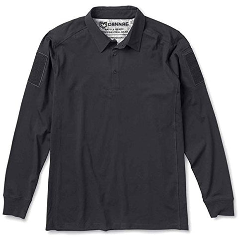 Mission Critical Designs Cannae Professional Operator Long Sleeve Polo Shirt Black Lg CPG-APS-PLC-L-B