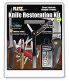 Flitz KR 41511 All-in-One Knife Restoration Care Kit – Clean, Polish, Protect and Sharpen Your Knives, Microfiber Cloth + Knife Sharpener Included, One Size