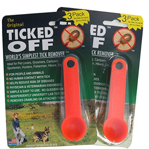 Ginesis The Original Ticked Off Tick Remover 2 Packs of 3 Each with Key Hole Family Colors May Vary. 6 Total removers Included