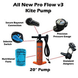 PKS Pro Flow V3 Kite Pump 20" for Kiteboarding SUP