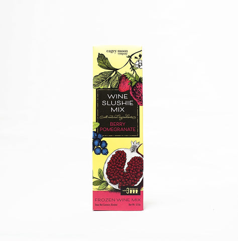 Wine Slushie Mix - Add Flavor to Your Next Party, Picnic or Girls Night Out - Three Pouches of Frozen Wine Mix Per 12 Ounce Box -Make a Great Drink with Mix, Wine, Ice and a Blender By Cagey Moon Company (Berry Pomegranate)